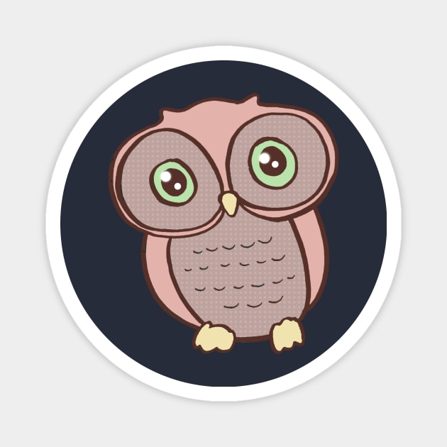 Pink Owl Hears You Magnet by FishWithATopHat